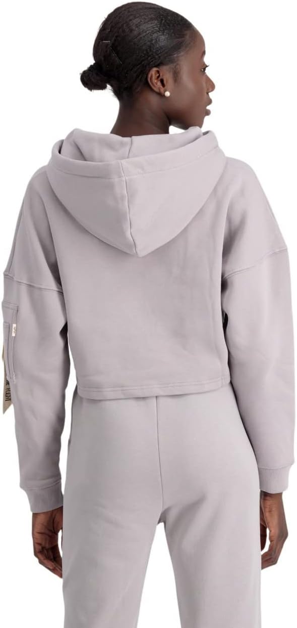 ALPHA INDUSTRIES Damen Organics Cropped Os Hoody Wmn Kapuzensweat für Damen Kapuzenpullover (1er Pac
