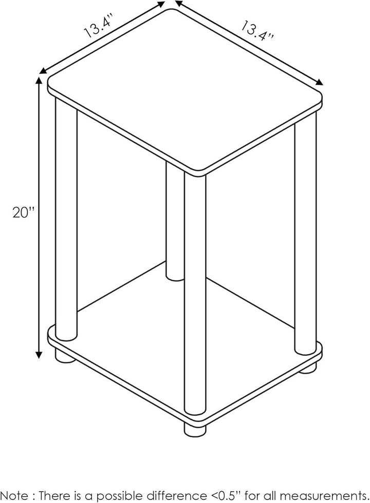 Furinno Haydn Beistelltisch, holz, Französische Eiche Grau/Schwarz, 34.04 x 34.04 x 50.8 cm Französi