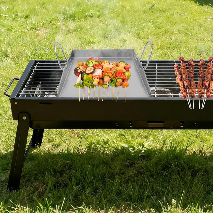 Plancha Grillplatte |Grillplatte aus Edelstahl | 338°C hitzebeständig | 40x30cm gross | Mit 2 Spatel