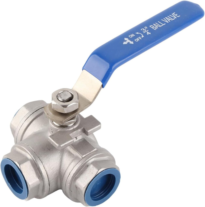 Edelstahl Kugelhahn SUS304 Drei-Wege-T-Typ Innengewinde Rohr Kugelhahn 3/4"DN20 DN20 3/4", DN20 3/4"