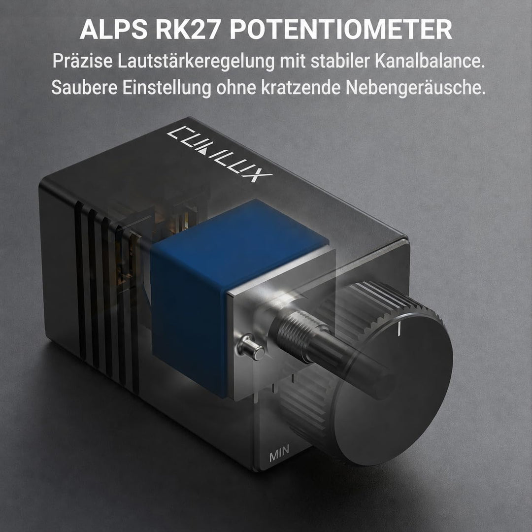 Cubilux High Precision RCA Lautstärkeregler, passiver In-Line RCA Bassregler, Desktop Preamp Audiost