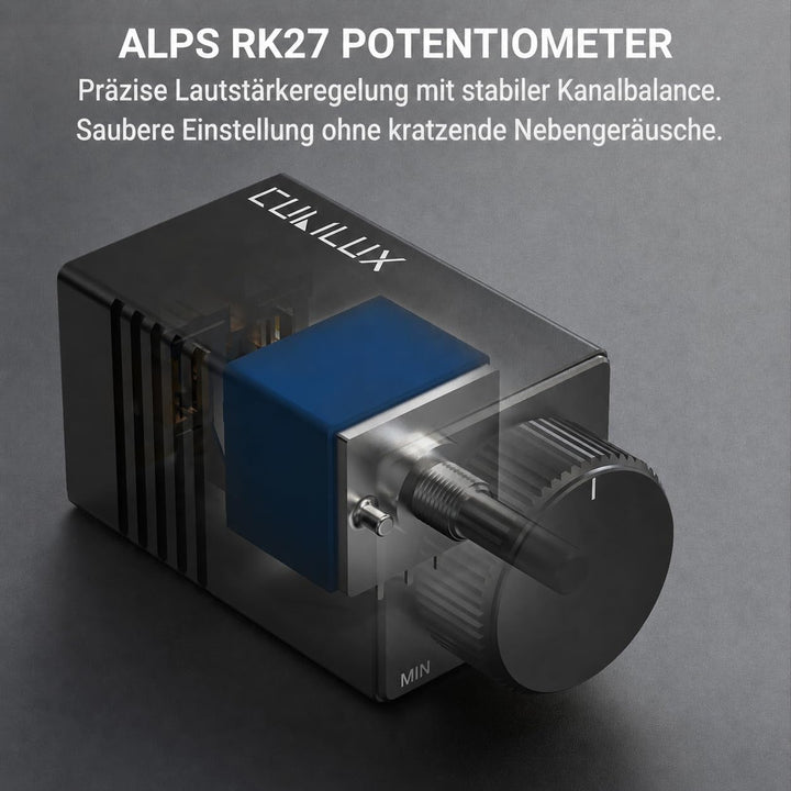 Cubilux High Precision RCA Lautstärkeregler, passiver In-Line RCA Bassregler, Desktop Preamp Audiost