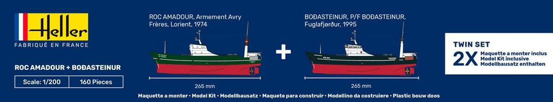 Heller Maquette Bateau : Starter kit : ROC amadour + Bodasteinur Twinset