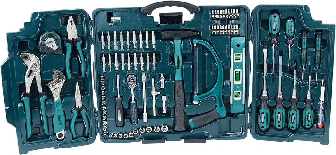 Brüder Mannesmann M29085 Premium Universal und Haushalts-Werkzeugkoffer, Blau, 89-tlg Single, Single