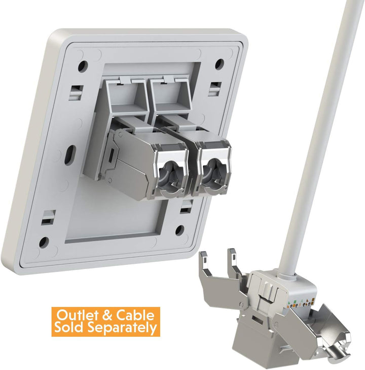 LINKUP - RJ45 Connectors Cat6A (12 Pack) Shielded Keystone Jack Metal Die-Cast Field Modular Termina