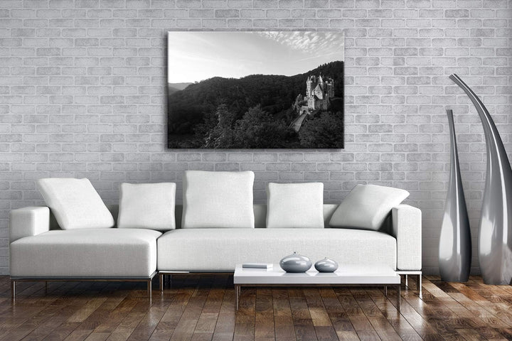 deyoli Burg Eltz in der Herbstzeit Format: 80x60 Effekt: Schwarz&Weiss als Leinwand, Motiv fertig ge