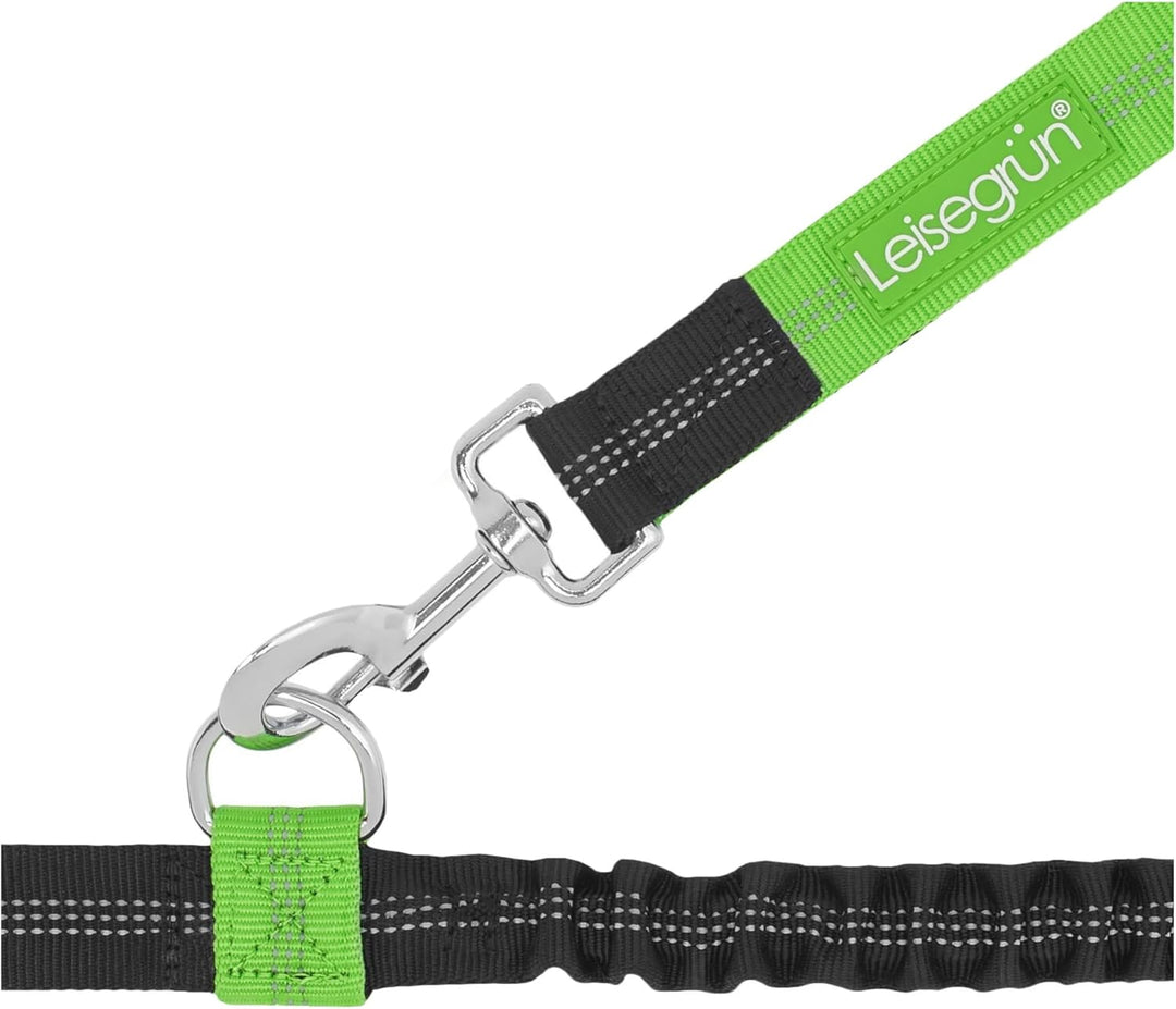 Leisegrün Bungeeleine für mittelgrosse Hunde bis 25 kg - Elastische Hundeleine für Joggingleine - Lä