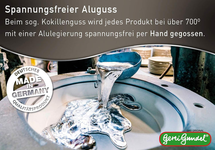 maxprime Original Gerti Gundel Pfannen I Made in Germany I Bratentopf 10cm höhe I Handguss Bratpfann