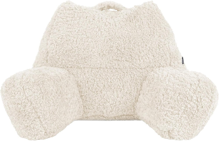 Icon Teddybär Rückenlehne Lesekissen, Creme, Lesekissen Flauschig mit Sitzsack Füllung, Rückenstütze