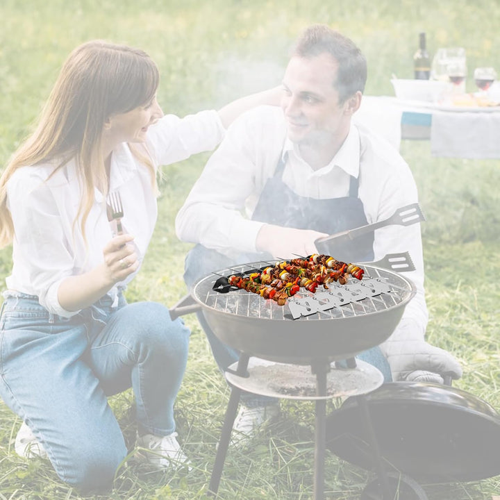 BBQ Halterung Edelstahl, Spiessgestell für 6 Spiesse,Halter für den Grill, Grillgestell Edelstahl fü