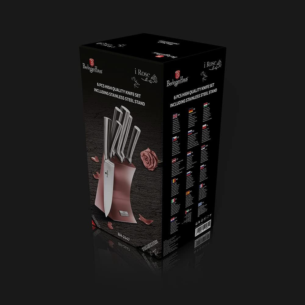 6 Tlg. Messerset Küchenmesser-Set BERLINGER HAUS Rose Gold BH-2447