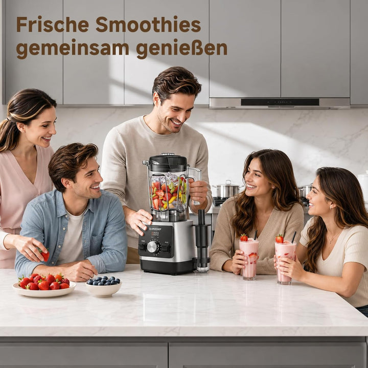 AMZCHEF Smoothie Maker 1800W Standmixer Blender, Hochleistungsmixer mit 2L Tritan-Behälter (BPA-frei