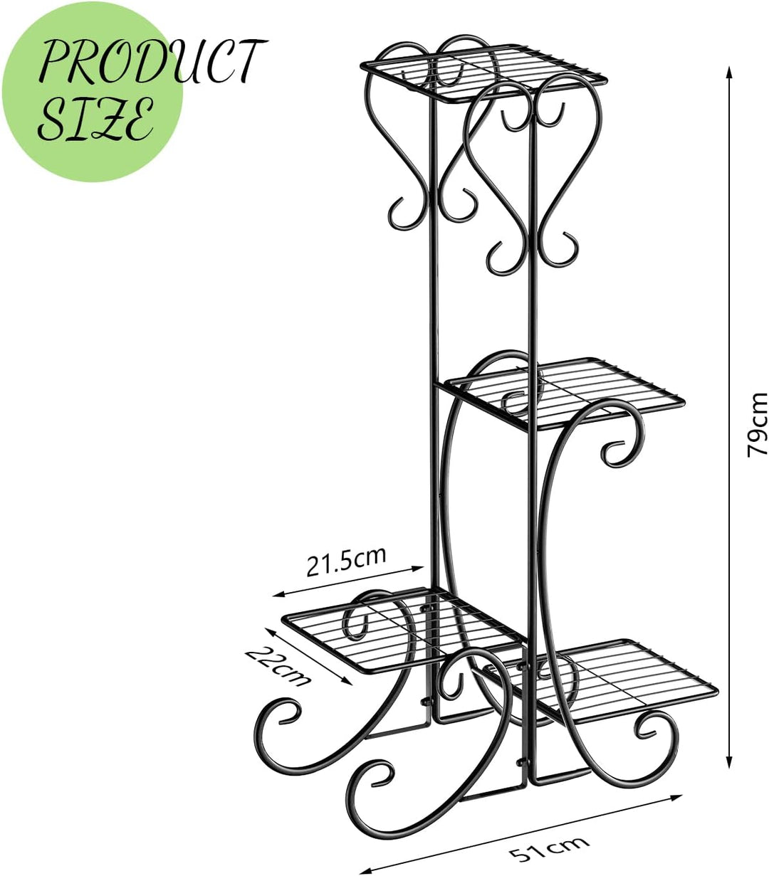 Yumyolk Blumenregal Pflanzenregal 4-Tier, Pflanzenständer Mehrstöckig Blumenständer Blumenbank Blume