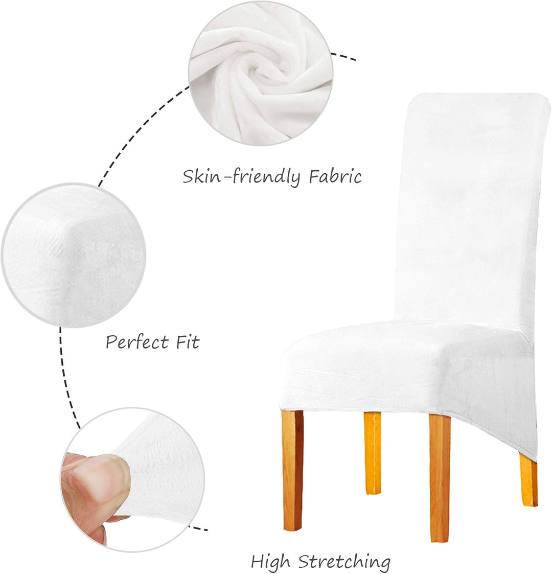 LANSHENG dehnbare XL-Stuhlhussen für Esszimmerstühle, Stretch-Spandex mit elastischem Band, Stuhlbez