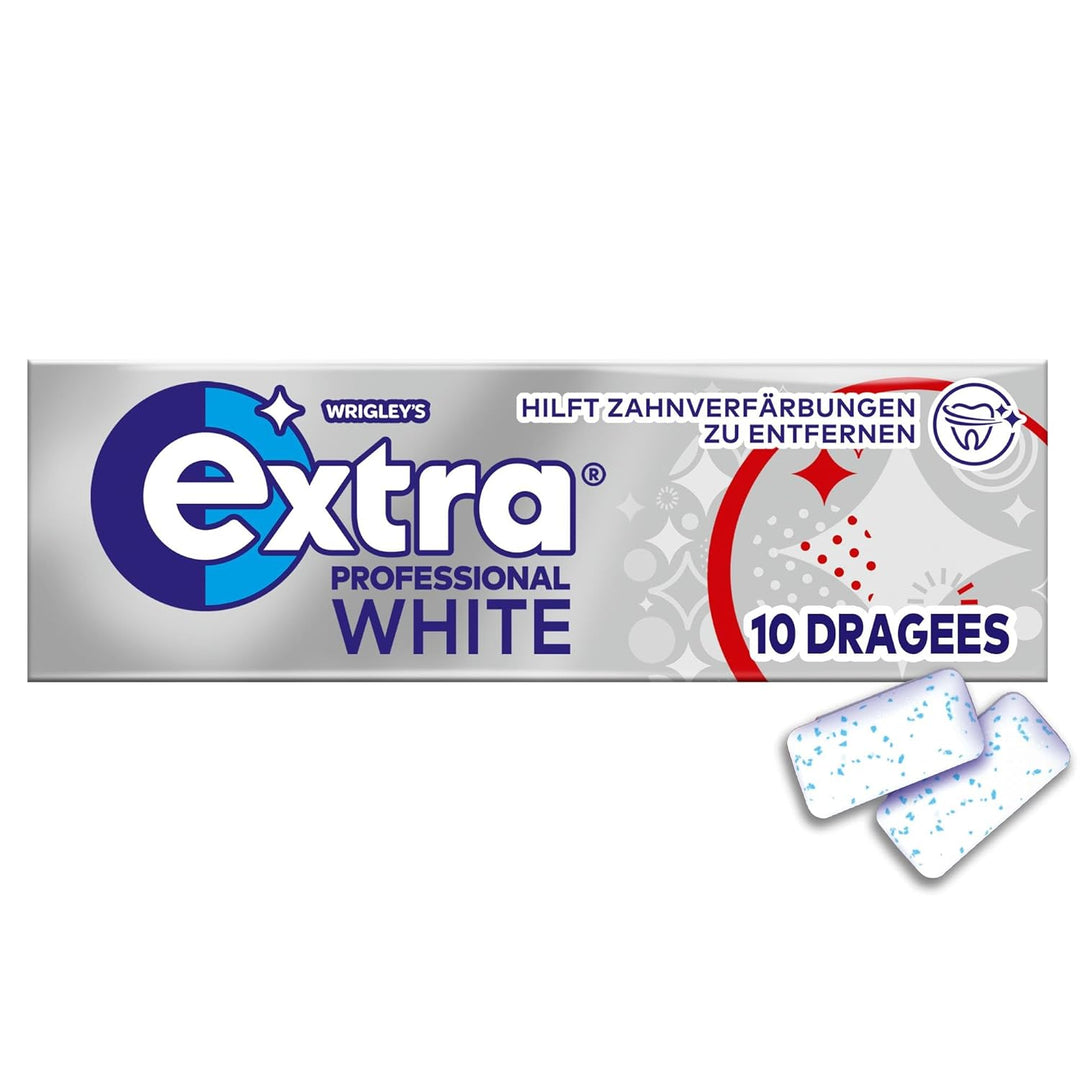 Extra Kaugummi | Professional White | Zuckerfrei | 30 Packungen (30 x 10 Dragees) , 300 Stück (30er