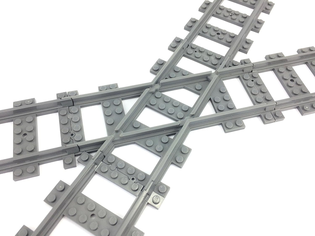 Trixbrix.eu Right 45 deg. Crossings Compatible with Lego City Train Sets 60197 60198 10277 60205 602