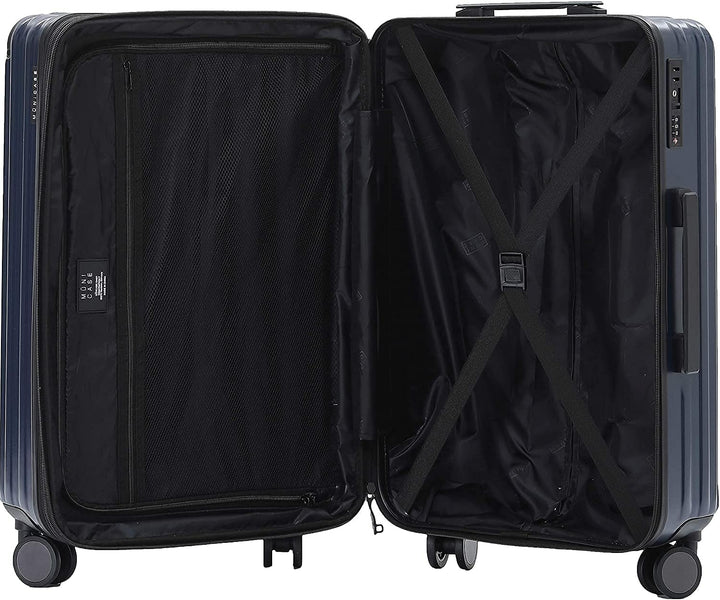 M816 TSA-Schloss Koffer Reisekoffer Trolley Kofferset Hardschale Boardcase (Dunkelblau, Mittler Koff