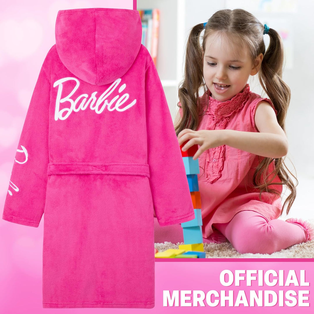 Get Trend Bademantel Mädchen, Flauschig mit Prints von Stitch und Angel, Barbie, Disney Prinzessinne