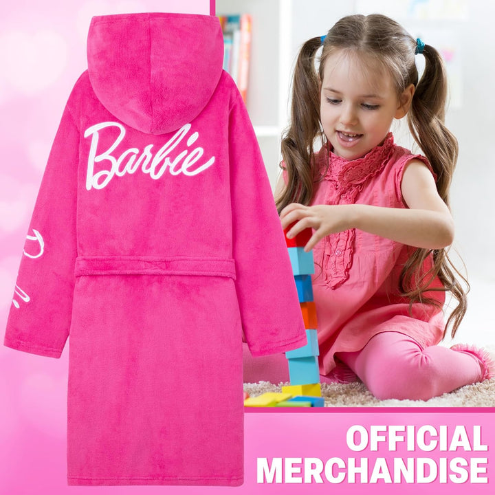 Get Trend Bademantel Mädchen, Flauschig mit Prints von Stitch und Angel, Barbie, Disney Prinzessinne