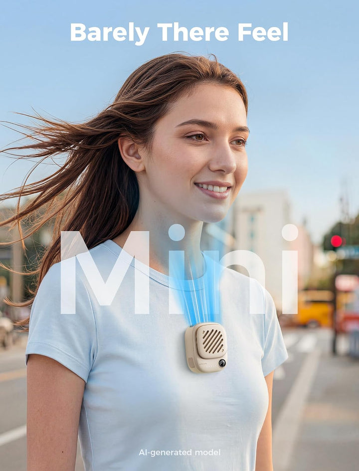 Aecooly Mini Tragbarer Nackenventilator, Starker magnetischem Design | Halsventilator mit LED-Anzeig