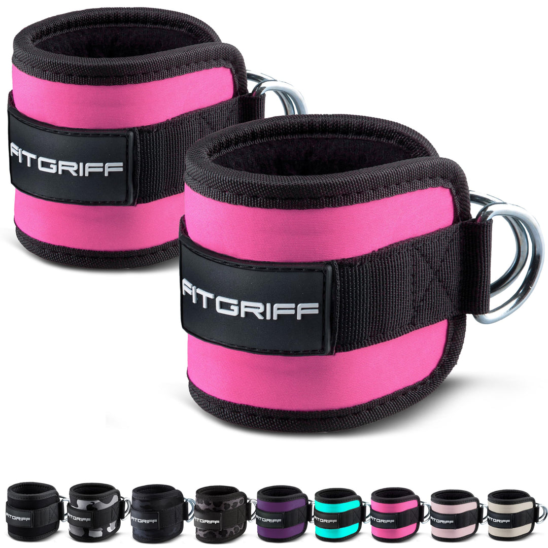 Fitgriff® Fussschlaufen V1 (gepolstert) - für Fitness Training am Kabelzug - (2 Stück) Ankle Straps
