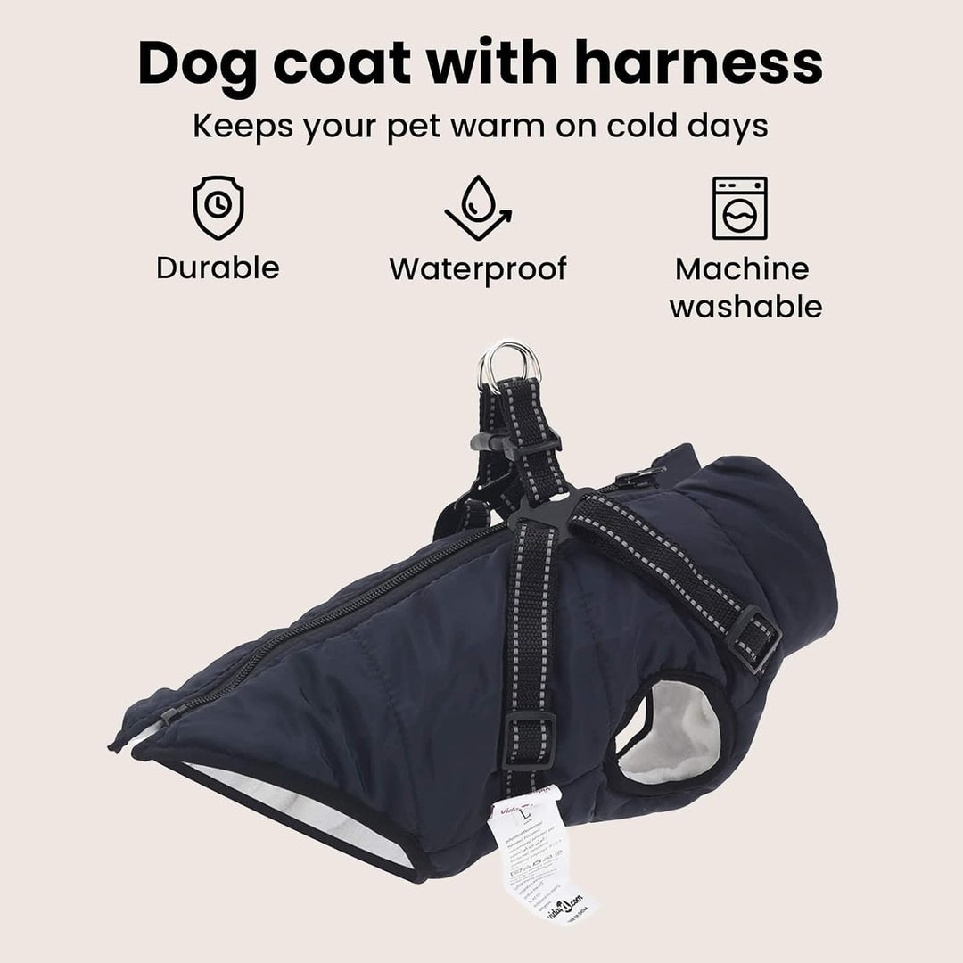 vidaXL Hundemantel Marineblau L36 Fleece und Polyester L36 Marineblau, L36 Marineblau