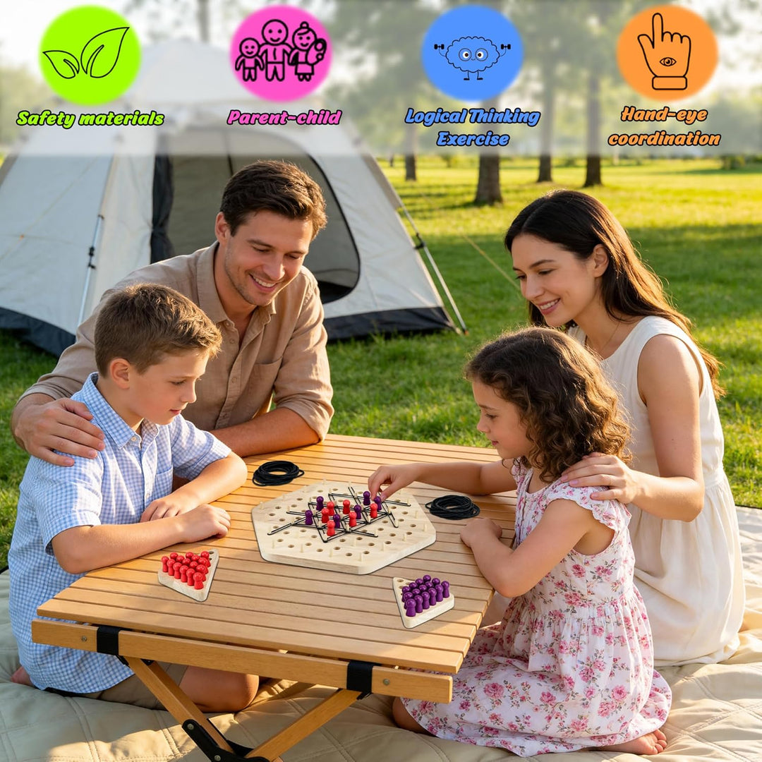 Triangle Chess Game, Dreiecksschachbrett-Strategie-Brettspiel, Lustiges Gummiband Spiel, Klassische