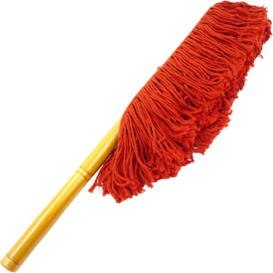 Car Duster California Style – Rot, 62cm, Baumwolle, Holzgriff, Waschbarer Reinigungskopf