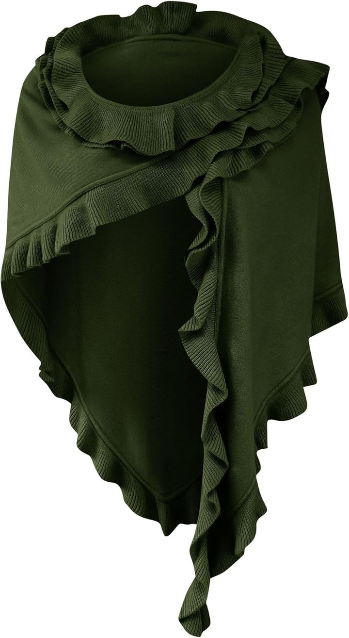 Poncho Cape Trachtentuch Umhang Stola Schultertuch Trachten-Tuch Damen Strickponcho Tracht Strick Tr