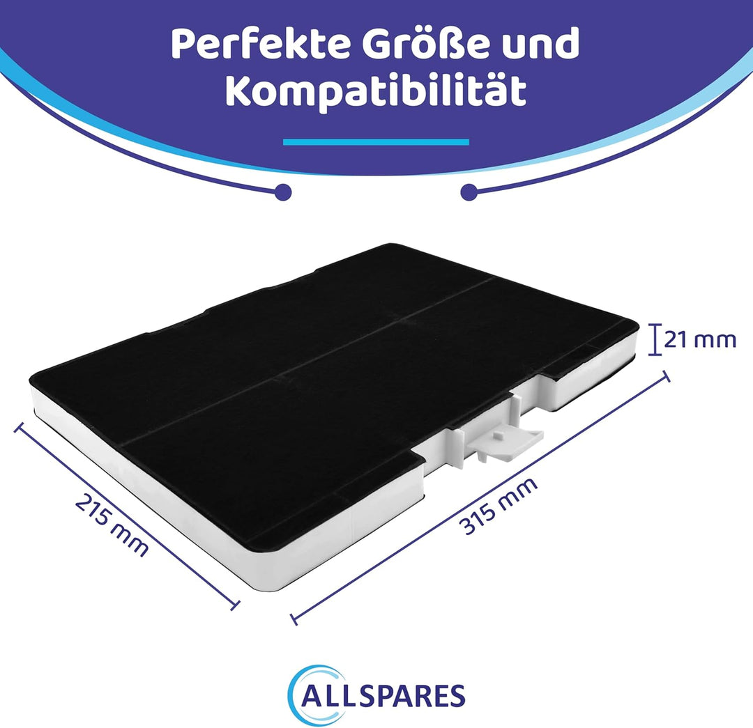 AllSpares Aktivkohlefilter für Dunstabzugshauben geeignet für Bosch DHZ5346 / 11026771/00705432, Sie