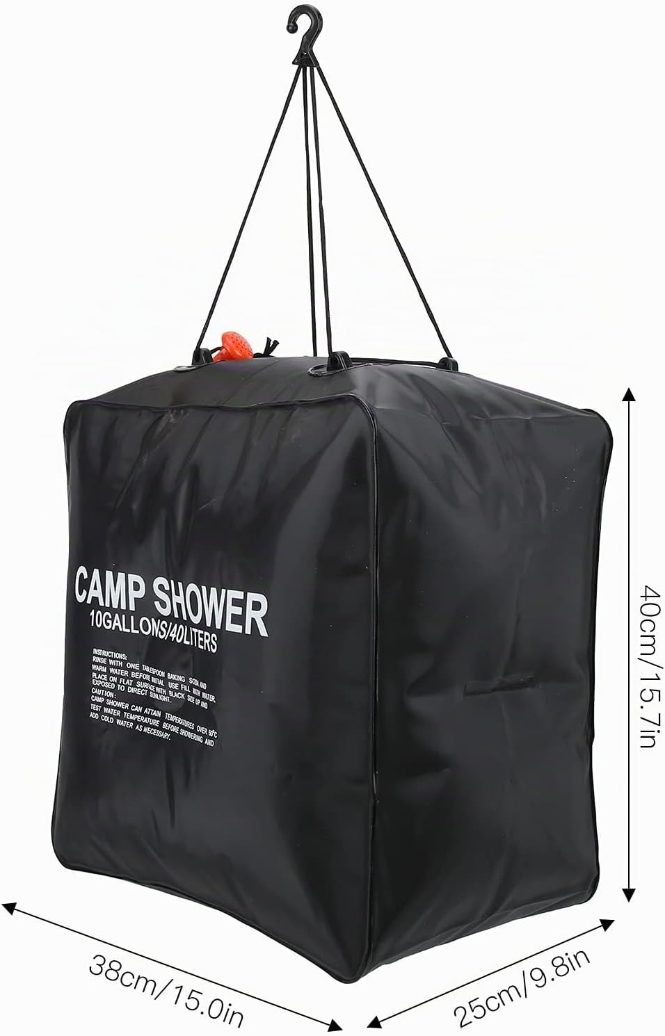 Onewer 40L Wassersack Energiebeheizt,Solarduschtasche für Camping, 40L Solarduschtasche Wassertasche