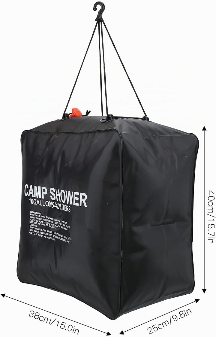 Onewer 40L Wassersack Energiebeheizt,Solarduschtasche für Camping, 40L Solarduschtasche Wassertasche