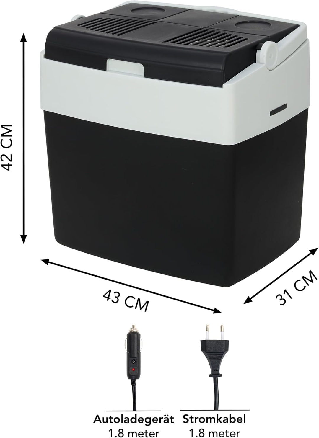 Brixy Elektrische Kühlbox - 30L - Kühlbox - 12V und 230V - Frigobox - Kühlen und Heizen - Schwarz