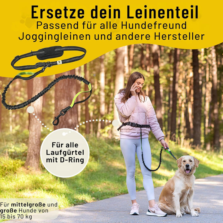 Hundefreund Bungeeteil für Joggingleine | Verlängerung für Hundeleine | Ersatzleine mit elastischem