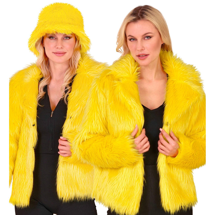 W WIDMANN MILANO Party Fashion - Damen Kunstfell-Jacke, flauschiger Pelz, Plüschjacke, Kostüm, Party