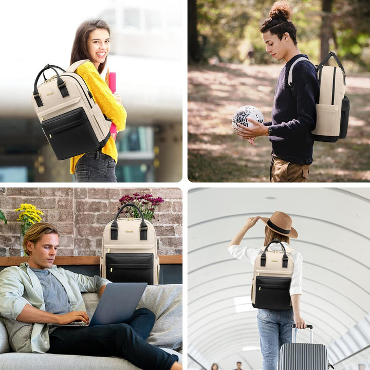 LOVEVOOK 15,6 Zoll Laptop Rucksack Schulrucksack Mädchen Teenager Rucksack Damen mit Laptopfach, Was