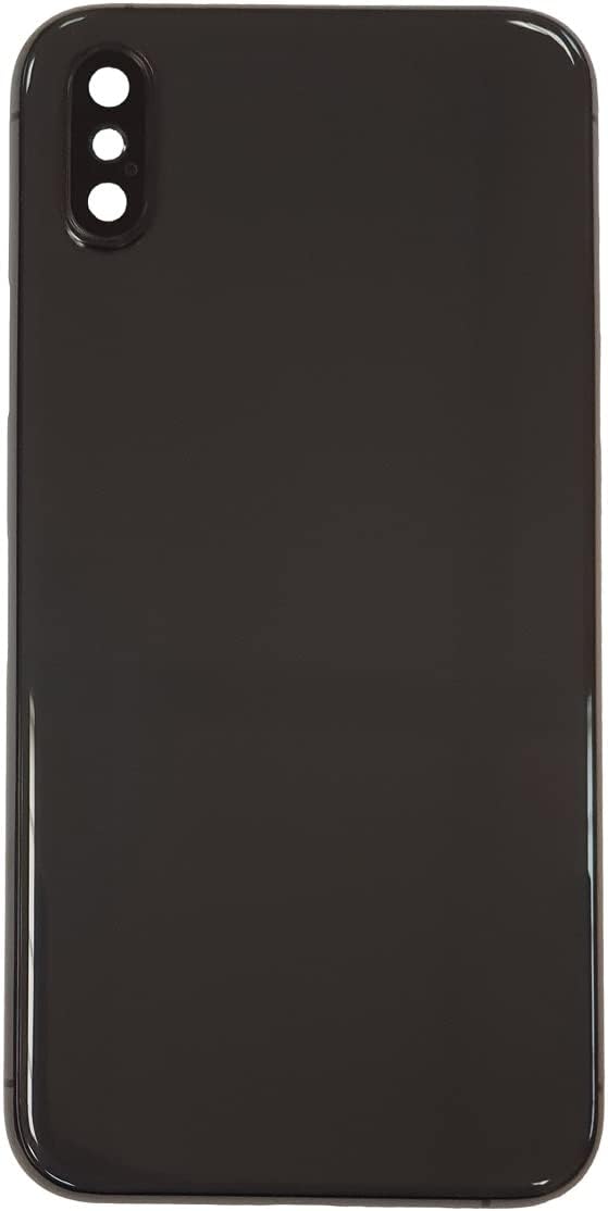 Smartex® Backcover aus Glas + Rahmen kompatibel mit iPhone XS | Rückseite Cover + Frame (Schwarz) XS