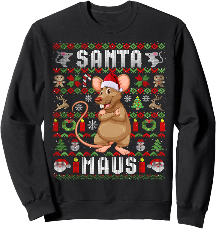 Ugly Christmas Santa Maus Weihnachten Geschenk Sweatshirt