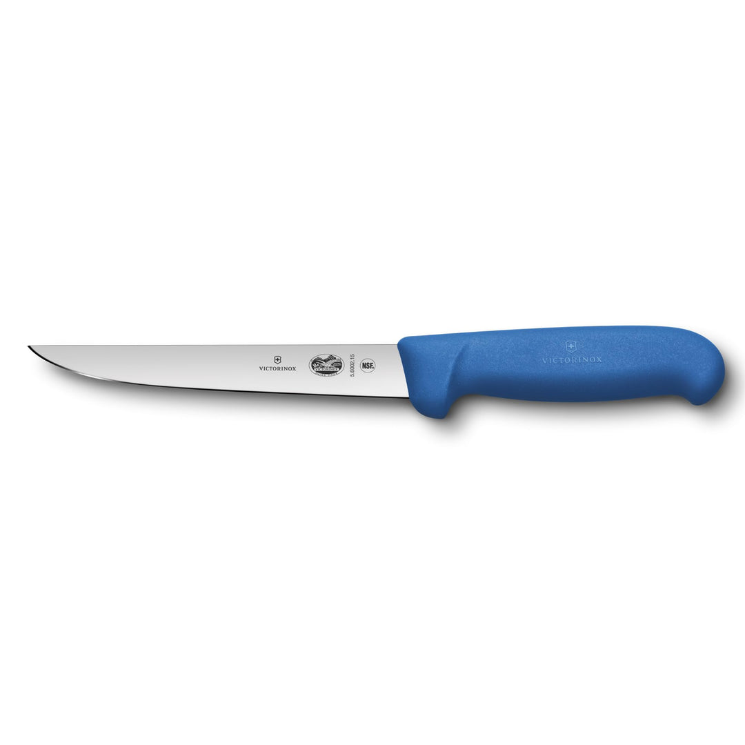 Victorinox Fibrox Ausbeinmesser, Scharfes Küchenmesser für Fleisch und Geflügel, 15 cm, Gerade Kling