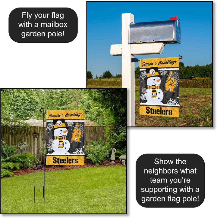 Pittsburgh Steelers Gartenflagge, doppelseitig, für Urlaub, Winter, Schnee