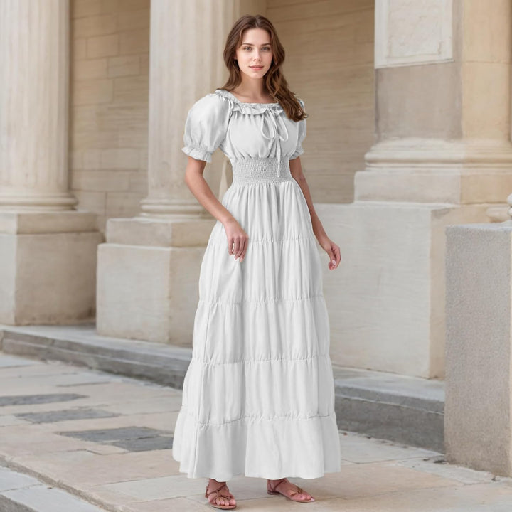 GOLDSTITCH Renaissance-Kleid für Damen, Pirat XXL Weiss/Opulenter Garten, XXL Weiss/Opulenter Garten
