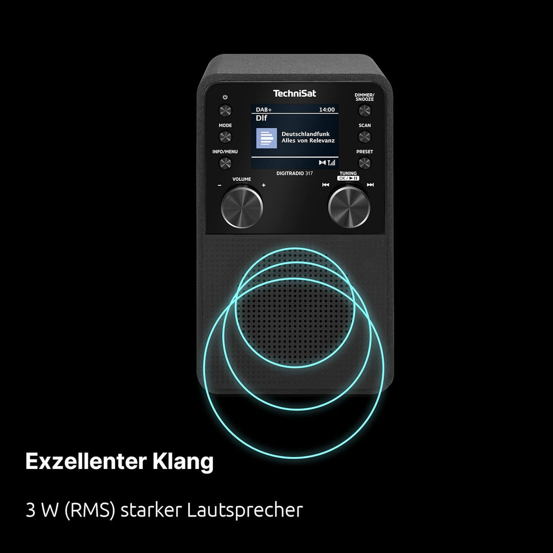 TechniSat DIGITRADIO 317 - Vertikales DAB+ UKW Radio mit Bluetooth Audiostreaming, Radiowecker, Slee