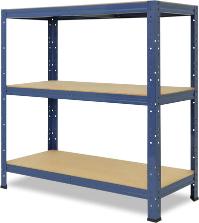 shelfplaza® 100x45x40cm Home Schwerlastregal blau/Metallregal mit 3 Böden/Kellerregal Metall, Garage