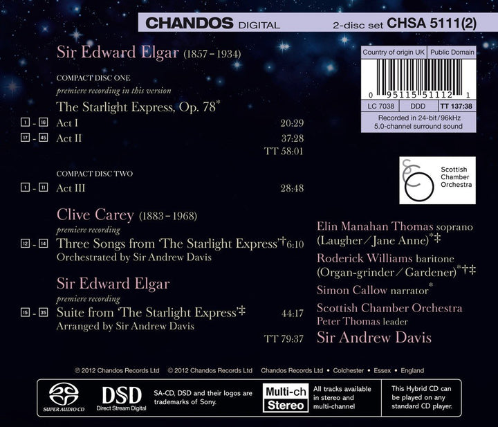 Edward Elgar: The Starlight Express Op.78, Audio-CD