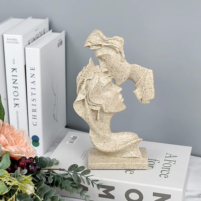 PIGPIGFLY Liebeskuss Statue,Abstrakte Skulptur,Deko Figuren, Deko Wohnzimmer Modern Zum Hinstellen,