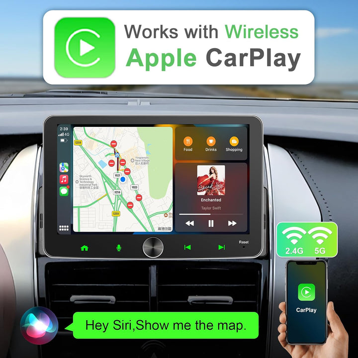 Android Autoradio 1Din Wireless CarPlay Android Auto Radio mit Bildschirm 7 Zoll 2G+32G Car Play Tou