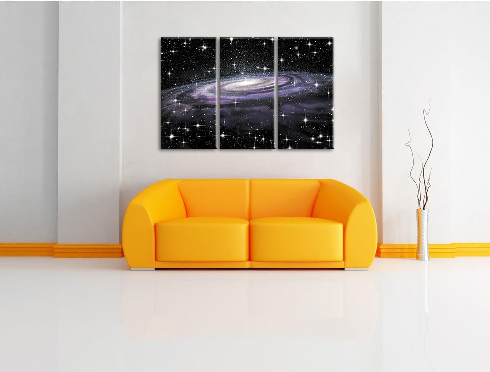 Pixxprint Spiralgalaxie im Weltall als Leinwandbild/Grösse: 3 Teilig (120x80) cm/Wandbild/Kunstdruck