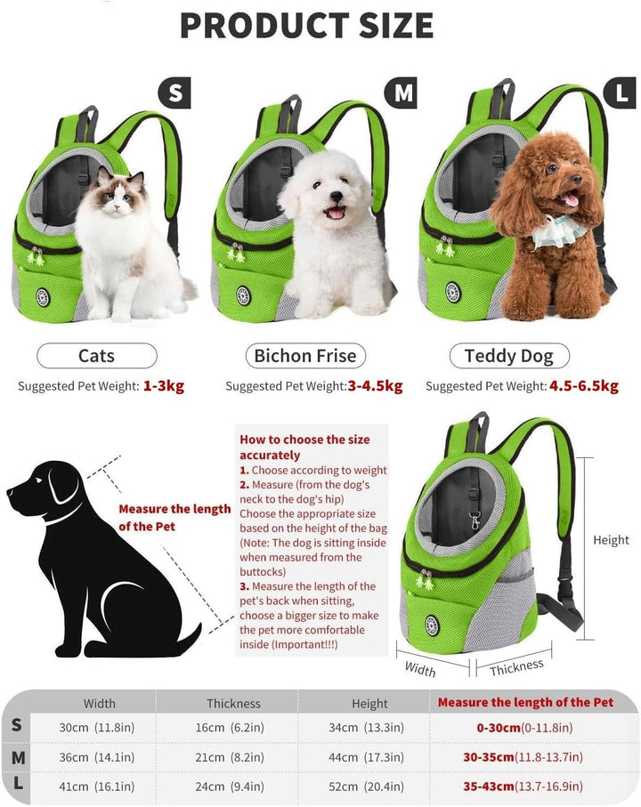 PETCUTE Hundetragerucksack,Verstellbarer Haustier Rucksack für Kleine Hunde und Katzen,Gepolsterter