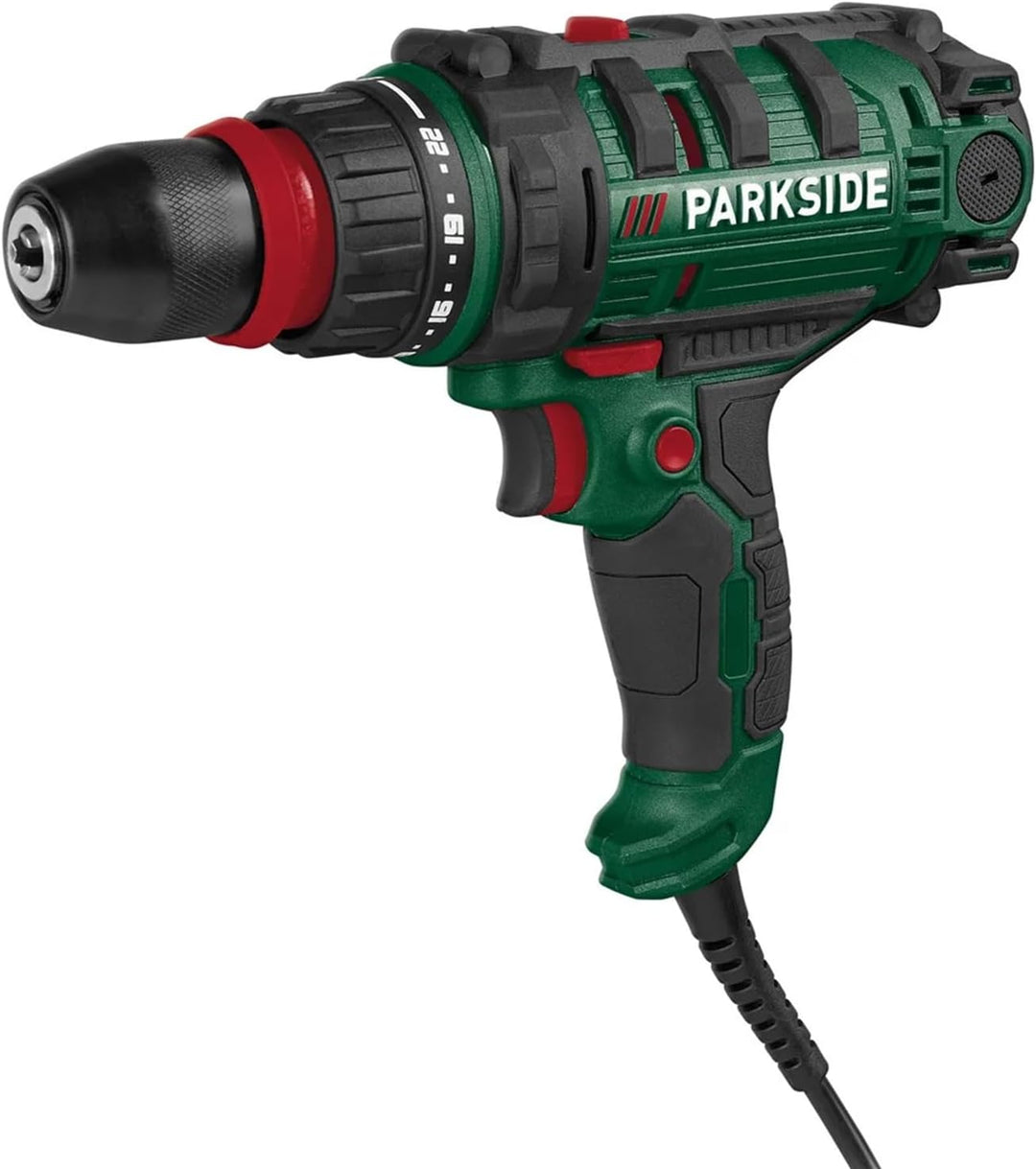 PARKSIDE Kraftvoller 2-Gang-Netzbohrschrauber Robust und langlebig mit 22 Stufen + Bohrstufe bis zu