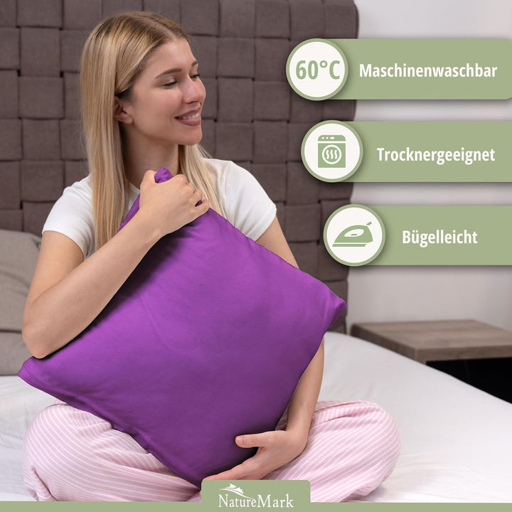 NatureMark 2er Set Jersey Kissenbezüge – Elastisch, weich, atmungsaktiv und hautfreundlich – Waschba